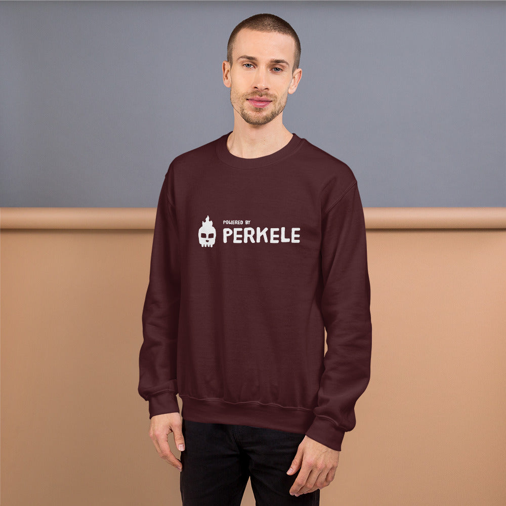 Powered by Perkele Finnish Language Sweatshirt - Finnish sweatshirt from Very Finnish Problems