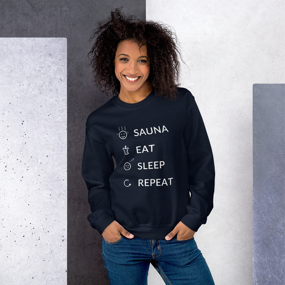 Sauna Eat Sleep Repeat Finnish Sweatshirt - Finnish sweatshirt from Very Finnish Problems