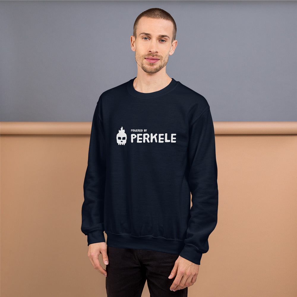Powered by Perkele Finnish Language Sweatshirt - Finnish sweatshirt from Very Finnish Problems