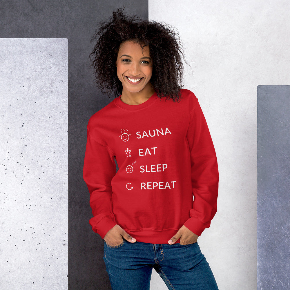 Sauna Eat Sleep Repeat Finnish Sweatshirt - Finnish sweatshirt from Very Finnish Problems