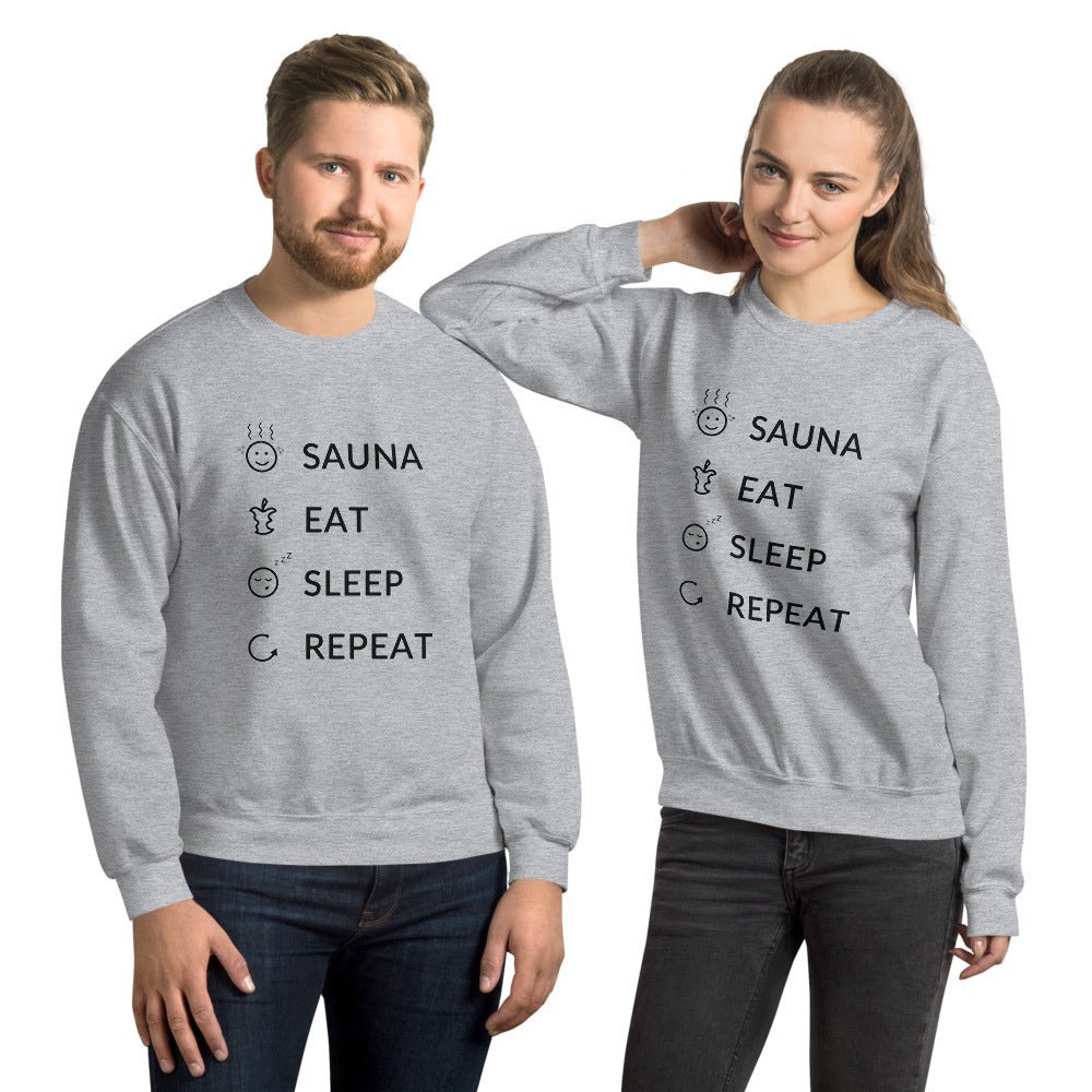 Sauna Eat Sleep Repeat Finnish Sweatshirt - Finnish sweatshirt from Very Finnish Problems