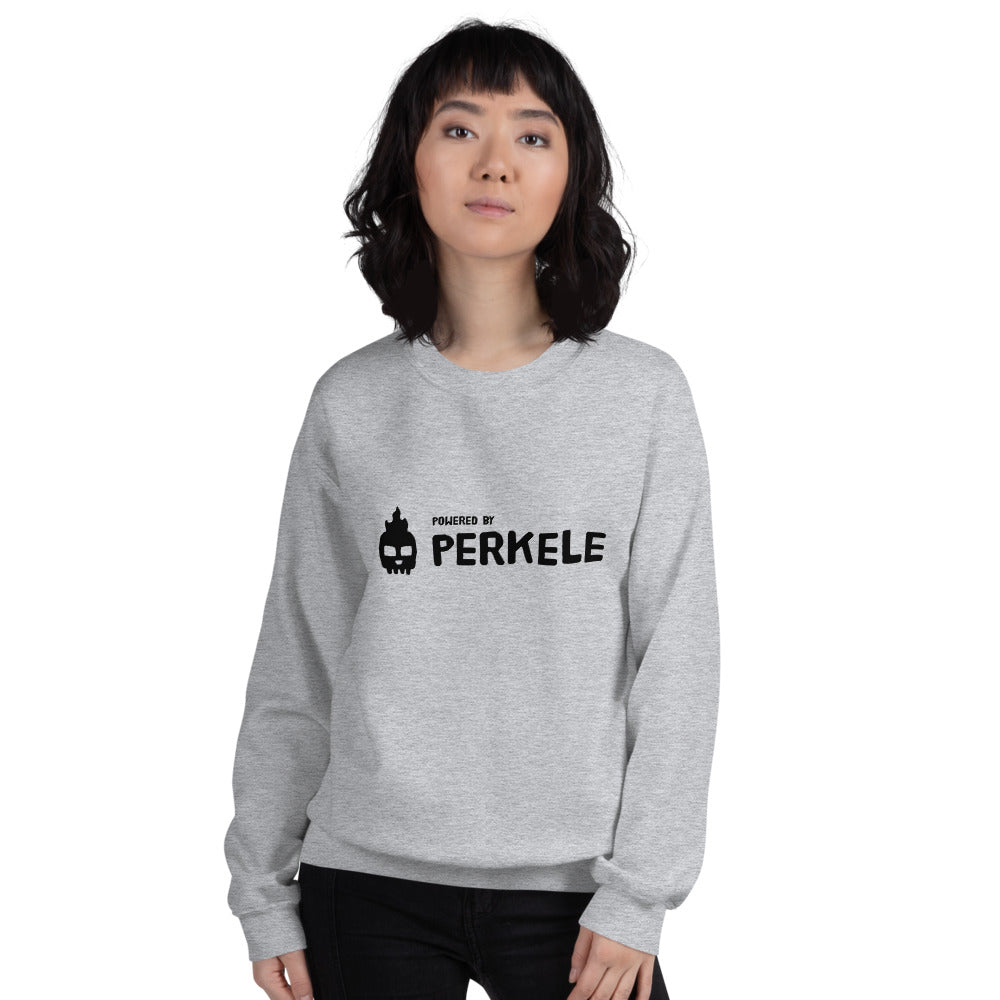 Powered by Perkele Finnish Language Sweatshirt - Finnish sweatshirt from Very Finnish Problems