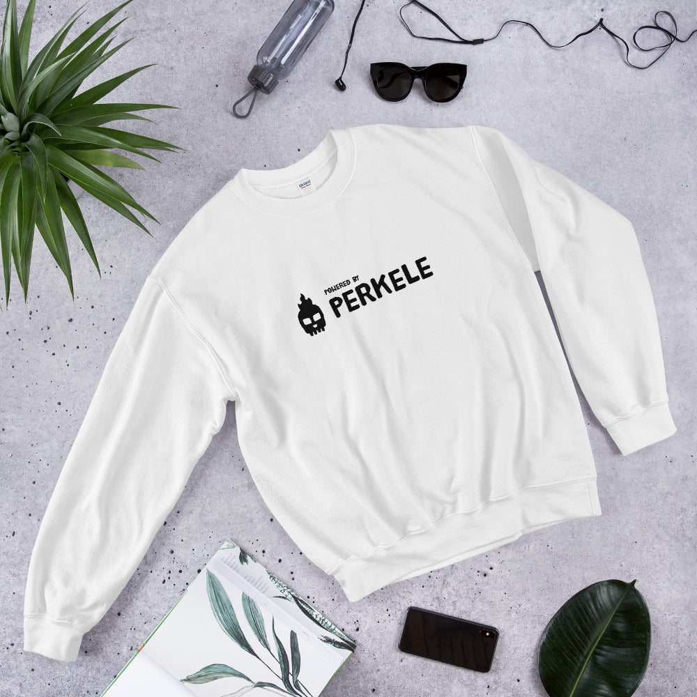 Powered by Perkele Finnish Language Sweatshirt - Finnish sweatshirt from Very Finnish Problems