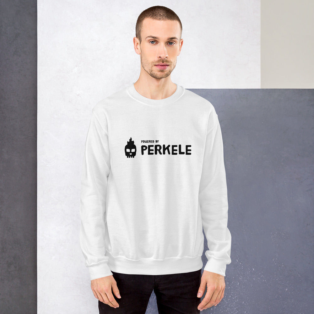 Powered by Perkele Finnish Language Sweatshirt - Finnish sweatshirt from Very Finnish Problems