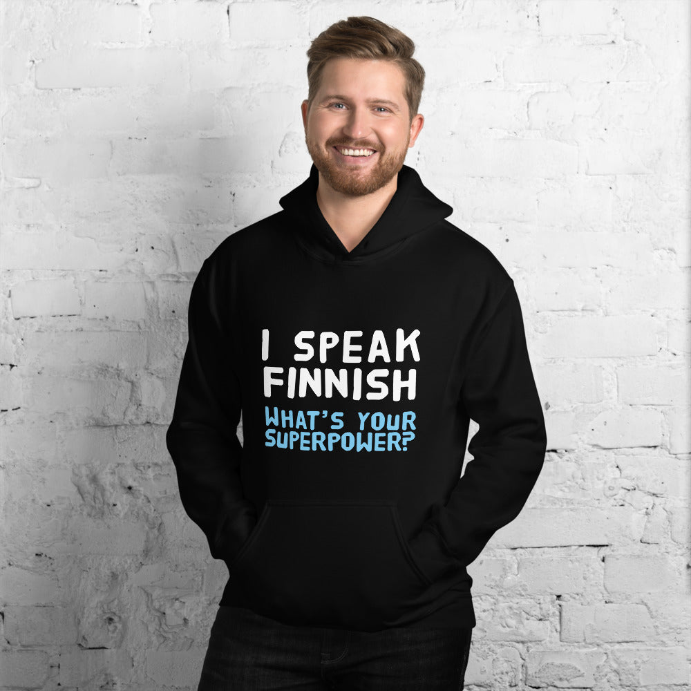 What's your superpower? Finnish Language Hoodie - alternate view - Very Finnish Problems