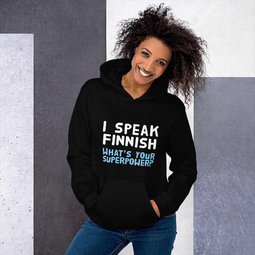 What's your superpower? Finnish Language Hoodie - alternate view - Very Finnish Problems
