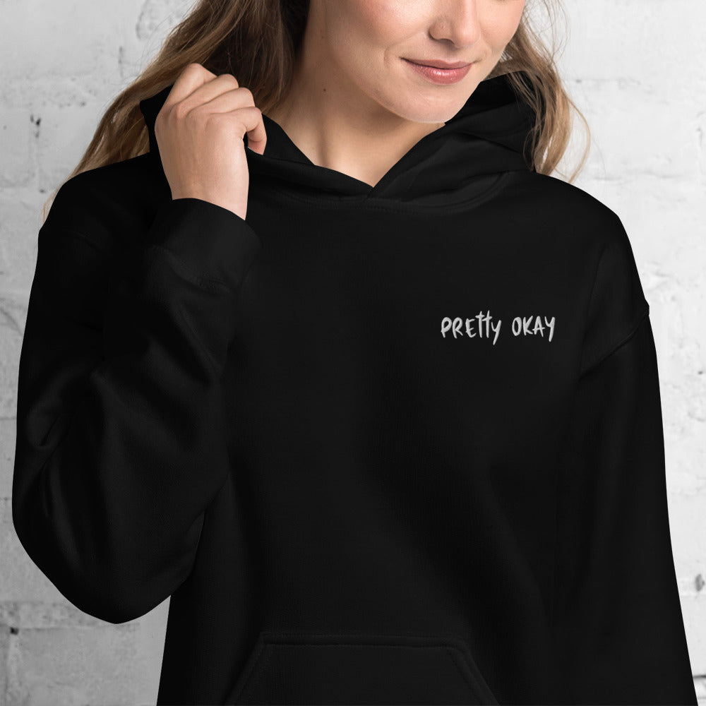Pretty Okay Embroidered Unisex Hoodie - Finnish hoodie from Very Finnish Problems
