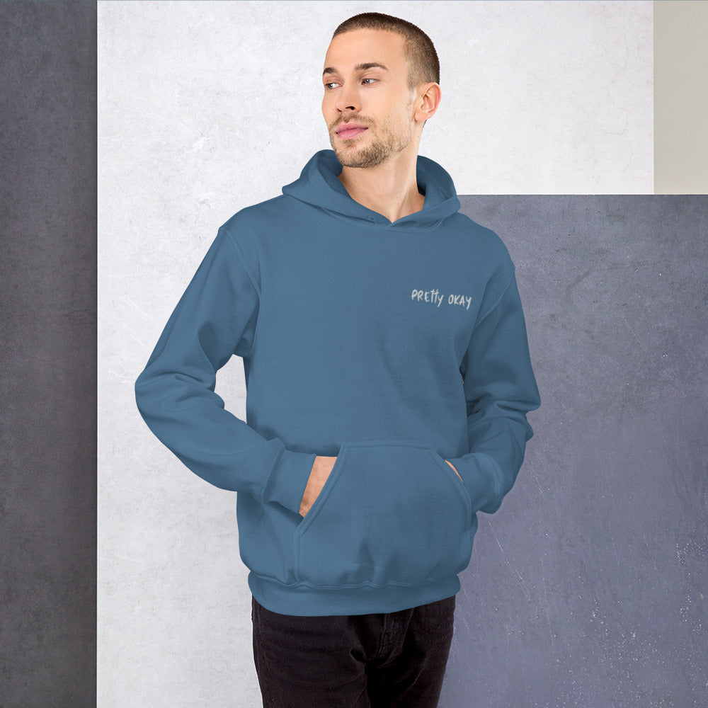 Pretty Okay Embroidered Unisex Hoodie - Finnish hoodie from Very Finnish Problems
