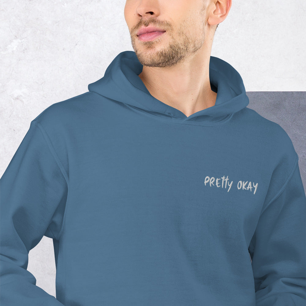 Pretty Okay Embroidered Unisex Hoodie - Finnish hoodie from Very Finnish Problems