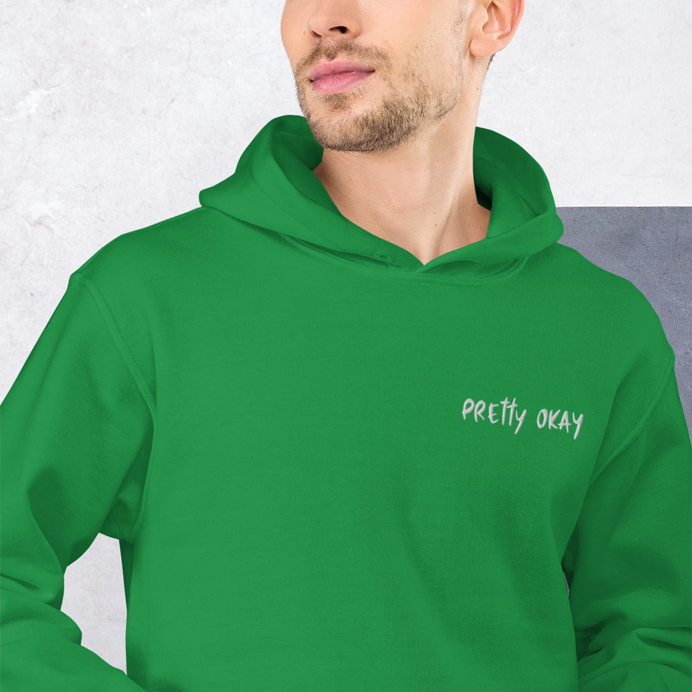 Pretty Okay Embroidered Unisex Hoodie - Finnish hoodie from Very Finnish Problems