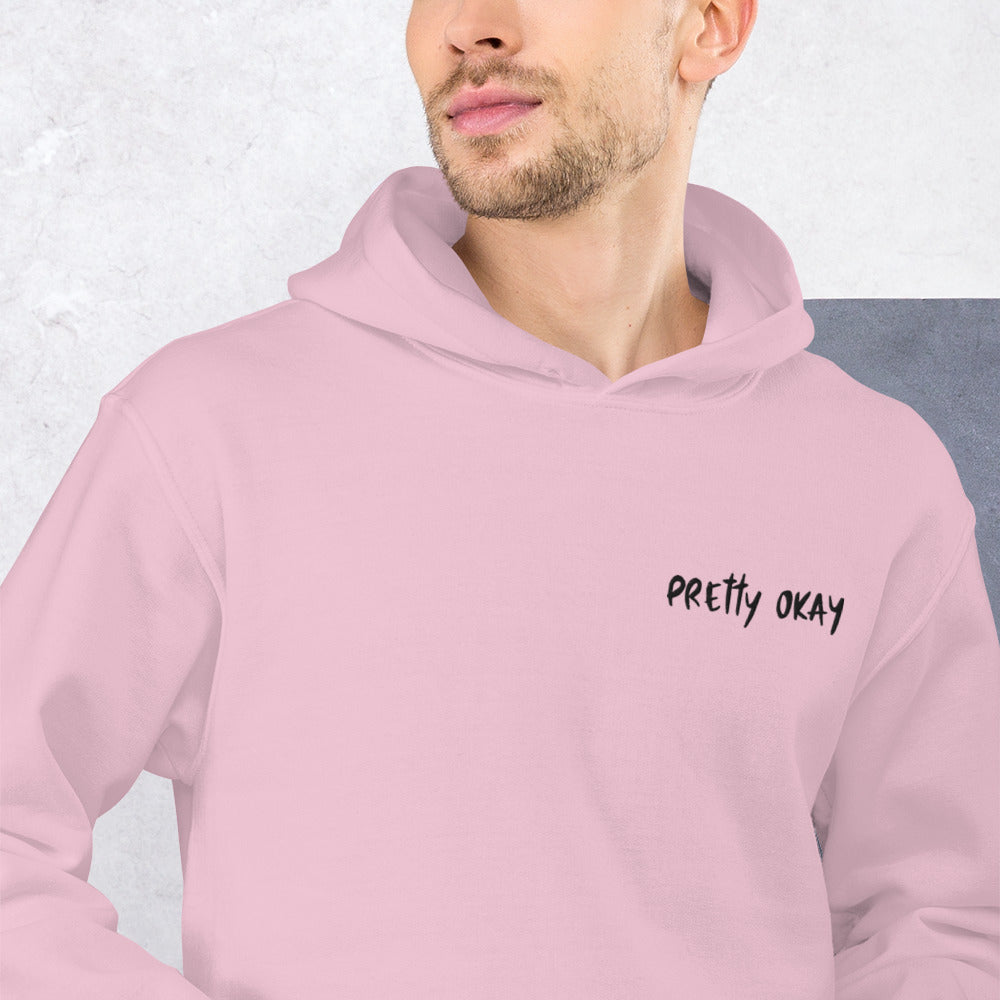Pretty Okay Embroidered Unisex Hoodie - Finnish hoodie from Very Finnish Problems