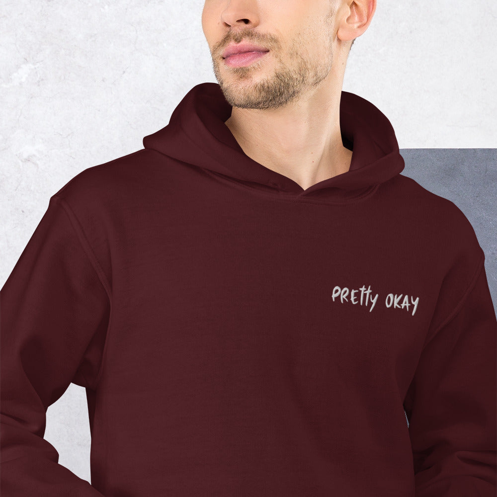 Pretty Okay Embroidered Unisex Hoodie - Finnish hoodie from Very Finnish Problems