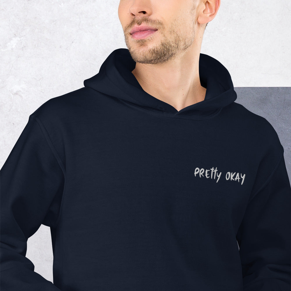 Pretty Okay Embroidered Unisex Hoodie - Finnish hoodie from Very Finnish Problems