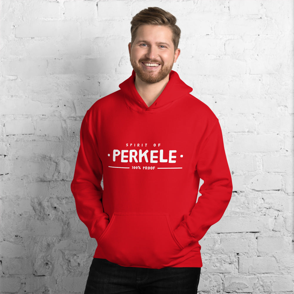 Spirit of perkele Finnish hoodie detail - Very Finnish Problems official merchandise