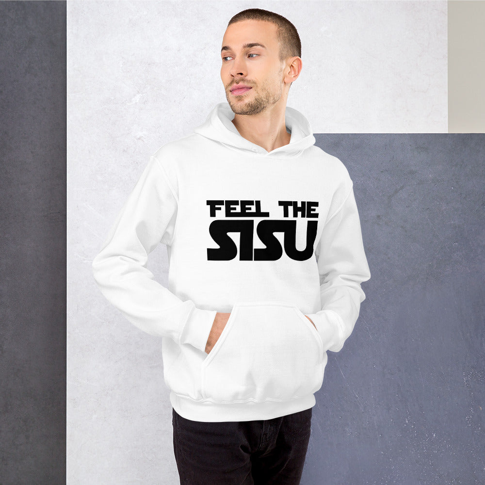 Feel the sisu Finnish hoodie detail - Very Finnish Problems official merchandise