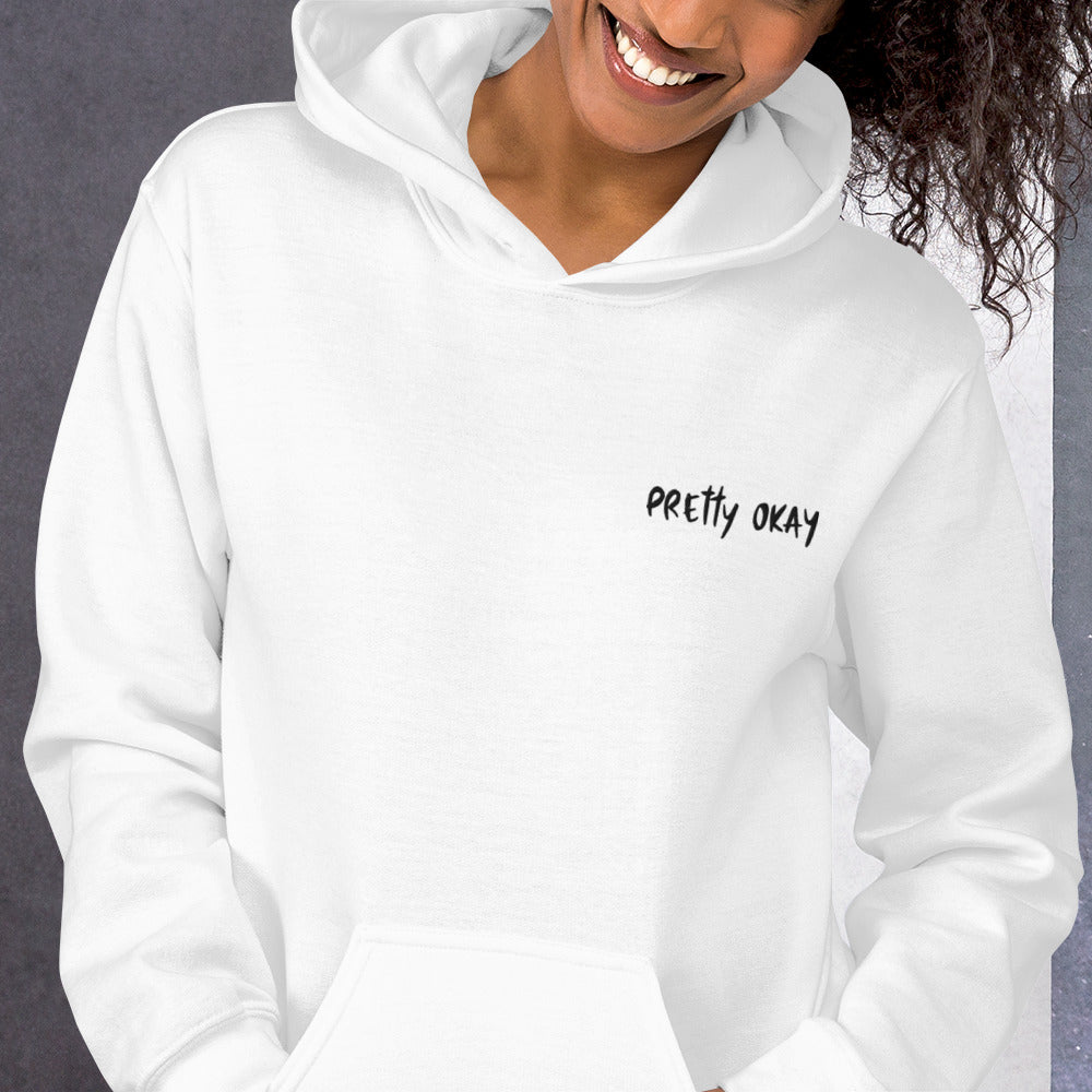Pretty Okay Embroidered Unisex Hoodie - Finnish hoodie from Very Finnish Problems