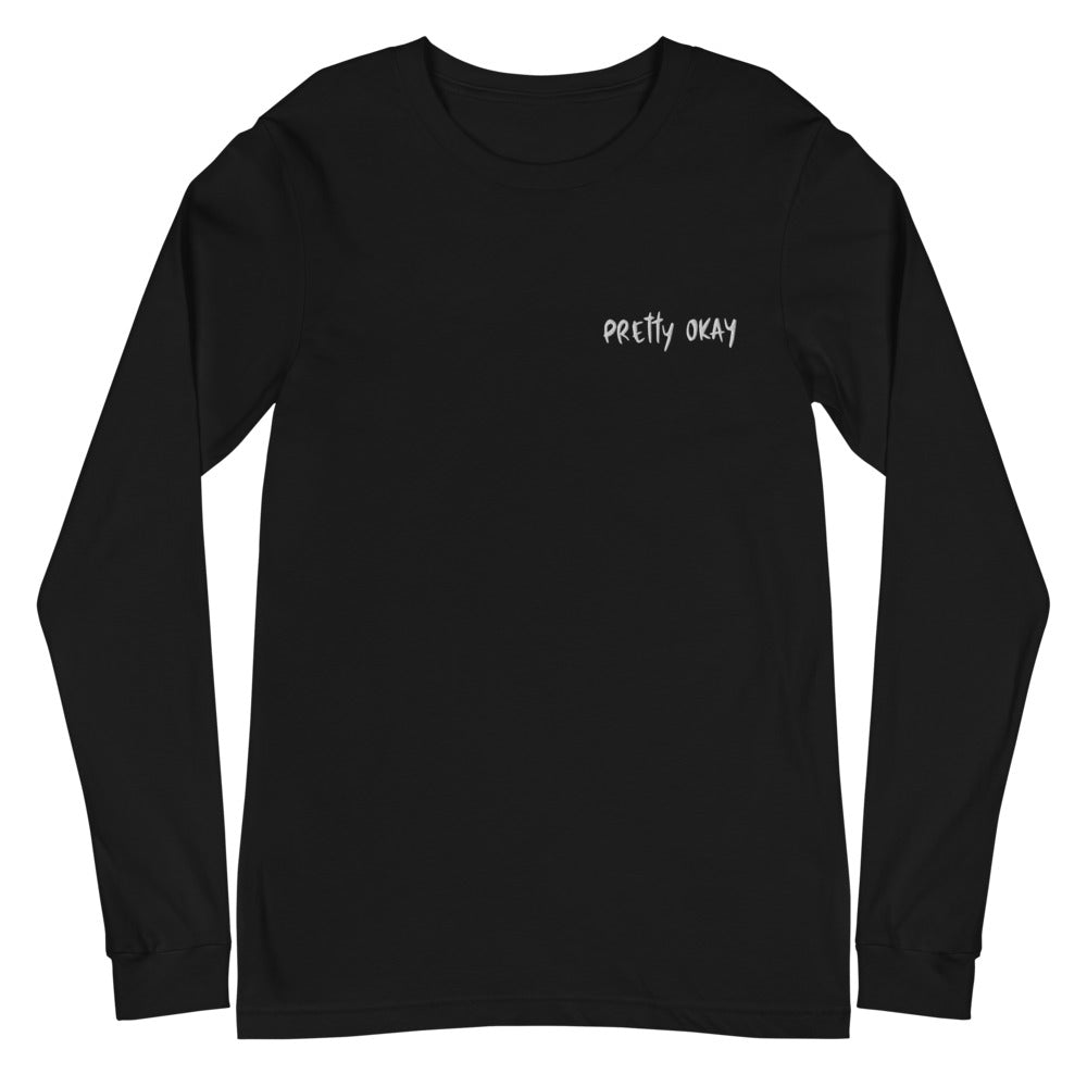 Pretty okay Embroidered Finnish Long Sleeve Tee - Very Finnish Problems official long sleeve tee