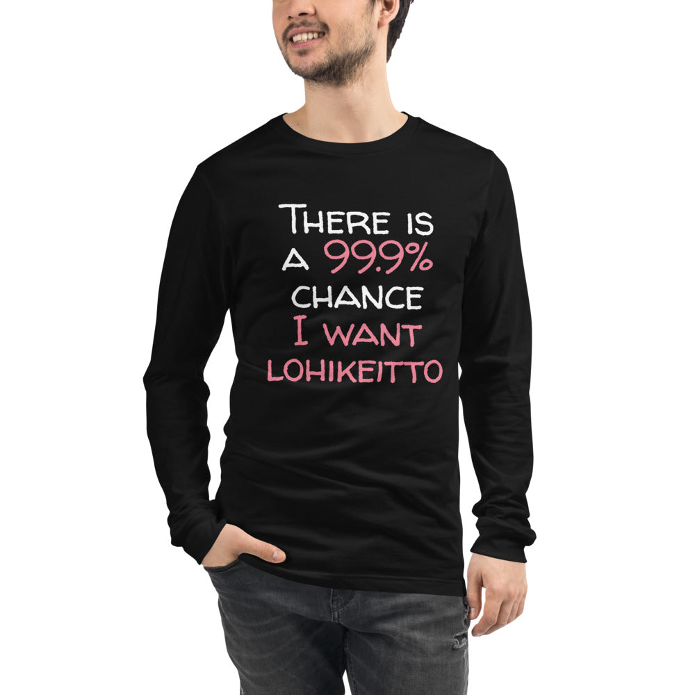 99.9 chance of lohikeitto Unisex Long Sleeve Tee