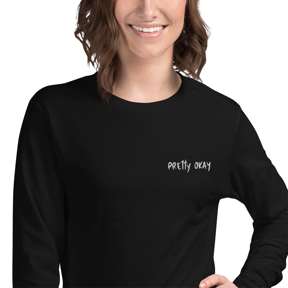 Pretty okay Embroidered Finnish Long Sleeve Tee - alternate view - Very Finnish Problems