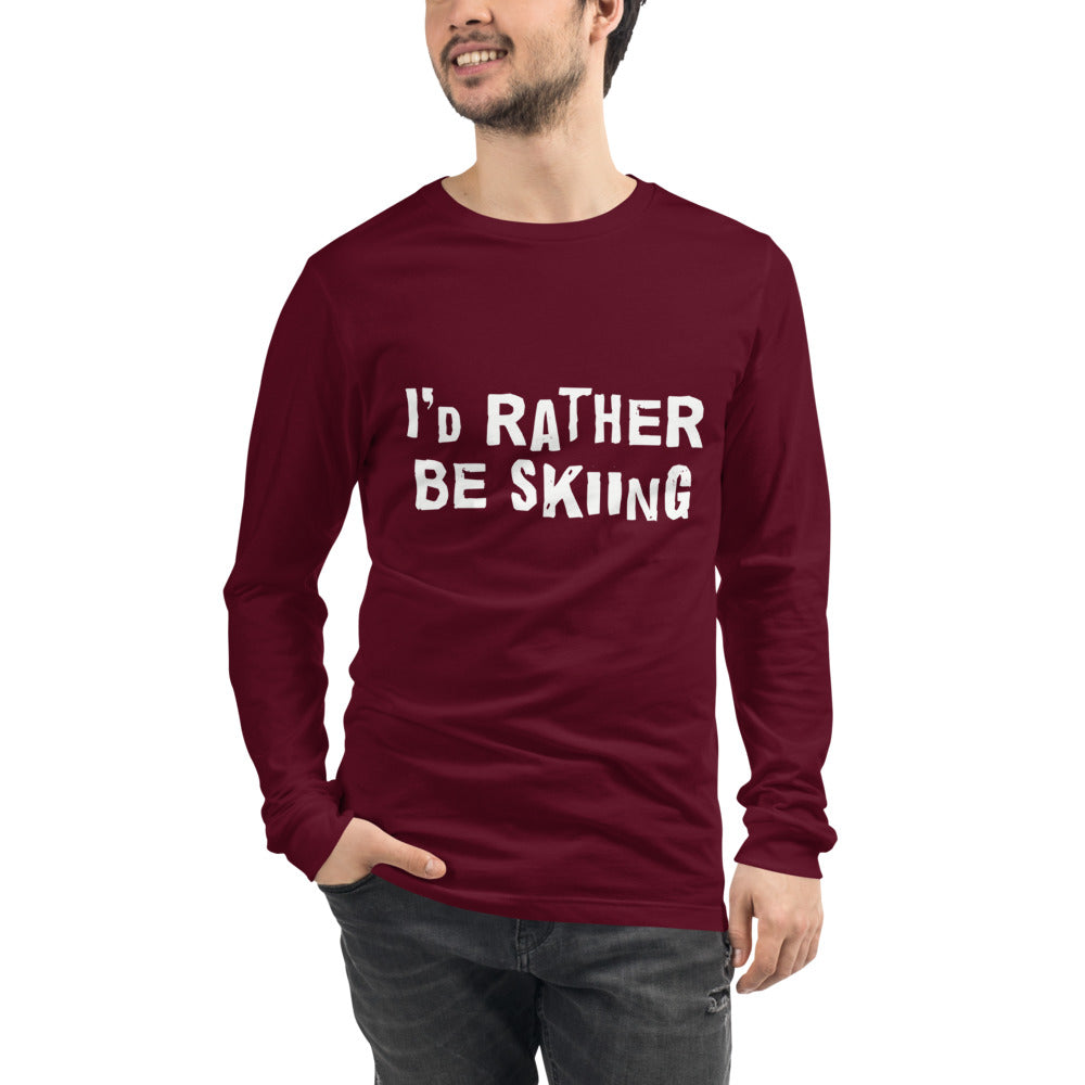 I 'd rather be skiing Finnish Long Sleeve Tee - Finnish long sleeve tee from Very Finnish Problems