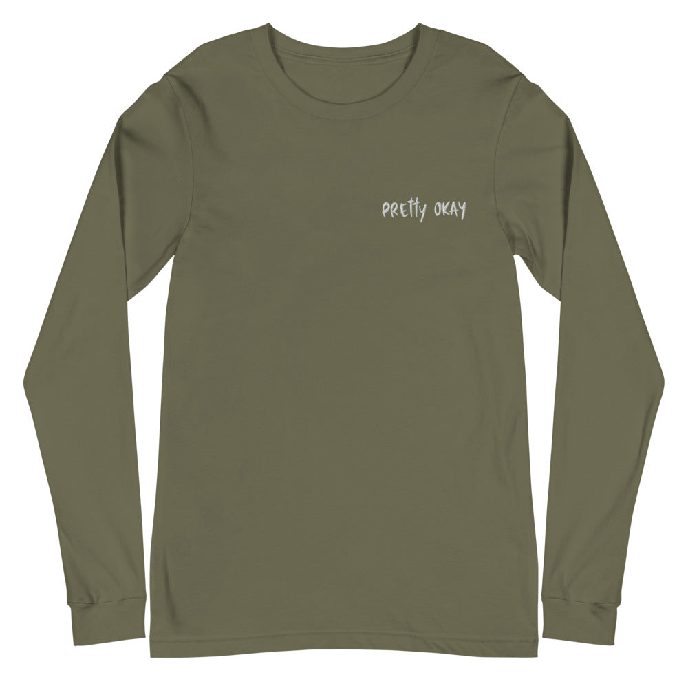 Pretty okay Embroidered Finnish Long Sleeve Tee - Finnish long sleeve tee from Very Finnish Problems