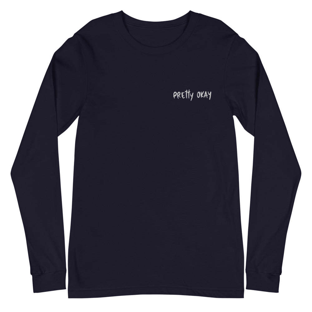 Pretty okay Embroidered Finnish Long Sleeve Tee - Finnish long sleeve tee from Very Finnish Problems