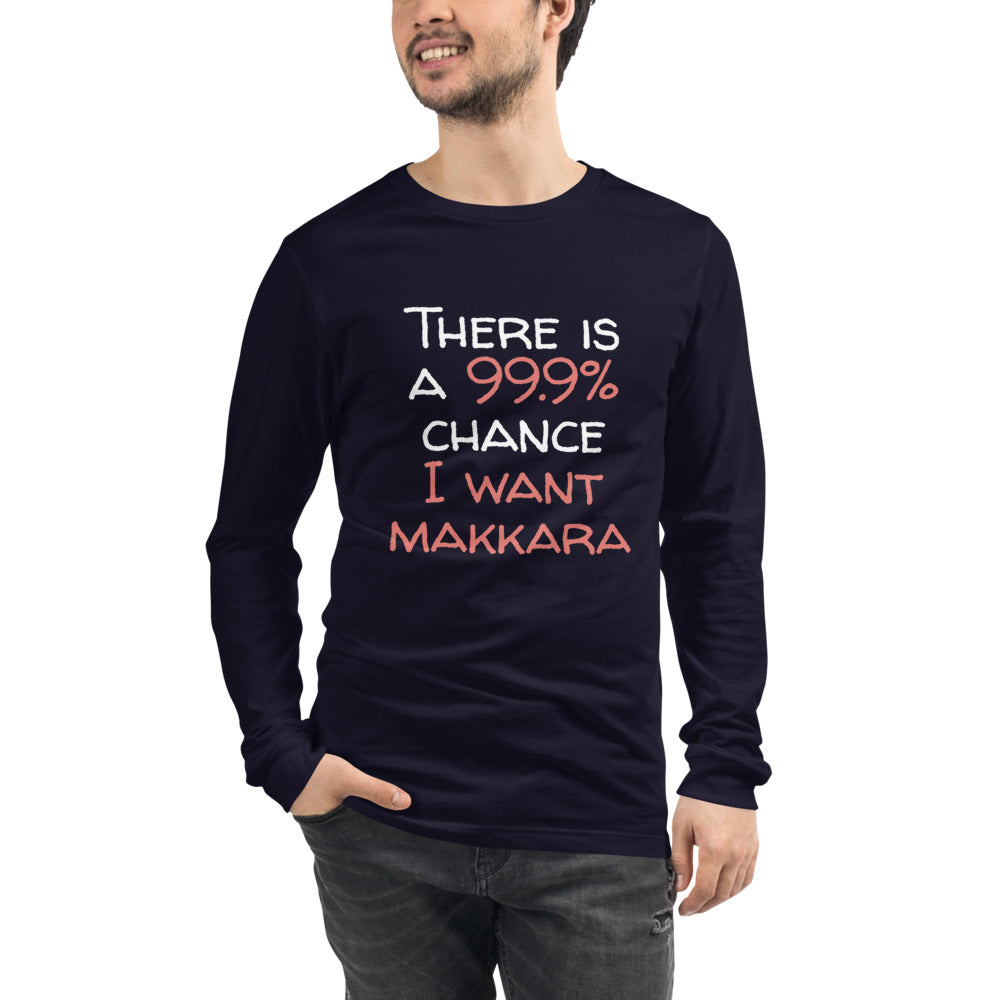 99.9 chance of makkara Finnish Long Sleeve Tee - alternate view - Very Finnish Problems