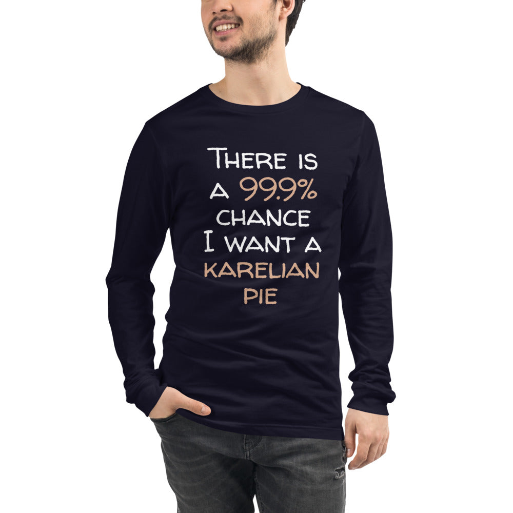 99.9 chance of karelian Finnish Long Sleeve Tee - alternate view - Very Finnish Problems