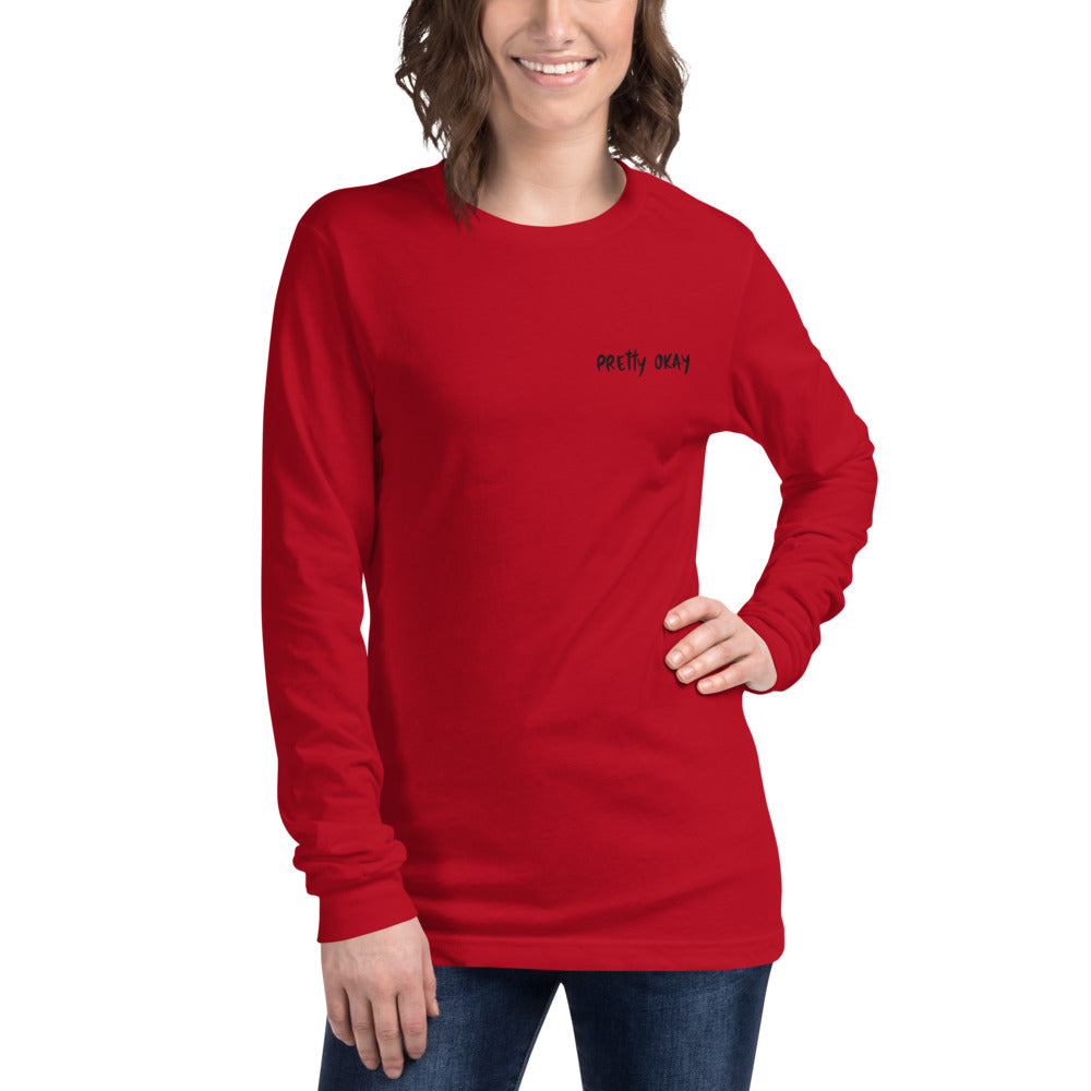 Pretty okay Embroidered Finnish Long Sleeve Tee - Finnish long sleeve tee from Very Finnish Problems