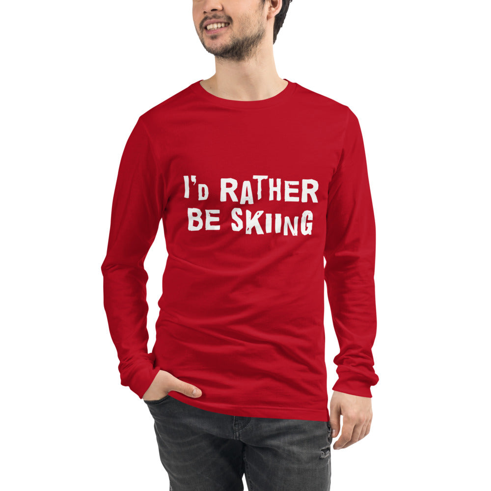 I 'd rather be skiing Finnish Long Sleeve Tee - Finnish long sleeve tee from Very Finnish Problems