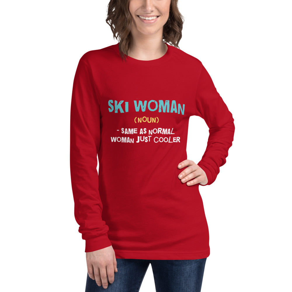 Ski woman Finnish Nature Long Sleeve Tee - Finnish long sleeve tee from Very Finnish Problems