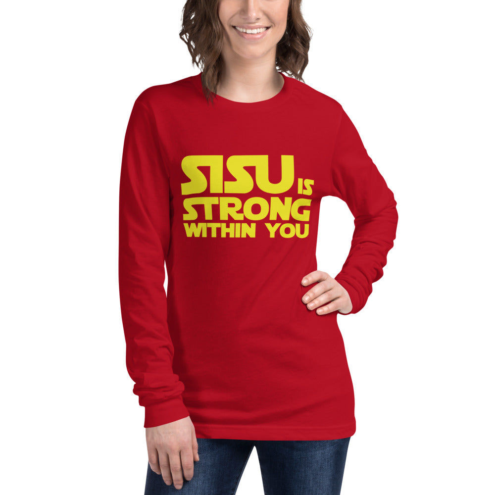 Sisu is strong 2 Finnish Culture Long Sleeve Tee - Finnish long sleeve tee from Very Finnish Problems