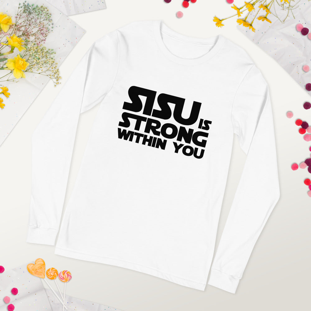 Sisu is strong 2 Finnish Culture Long Sleeve Tee - Finnish long sleeve tee from Very Finnish Problems