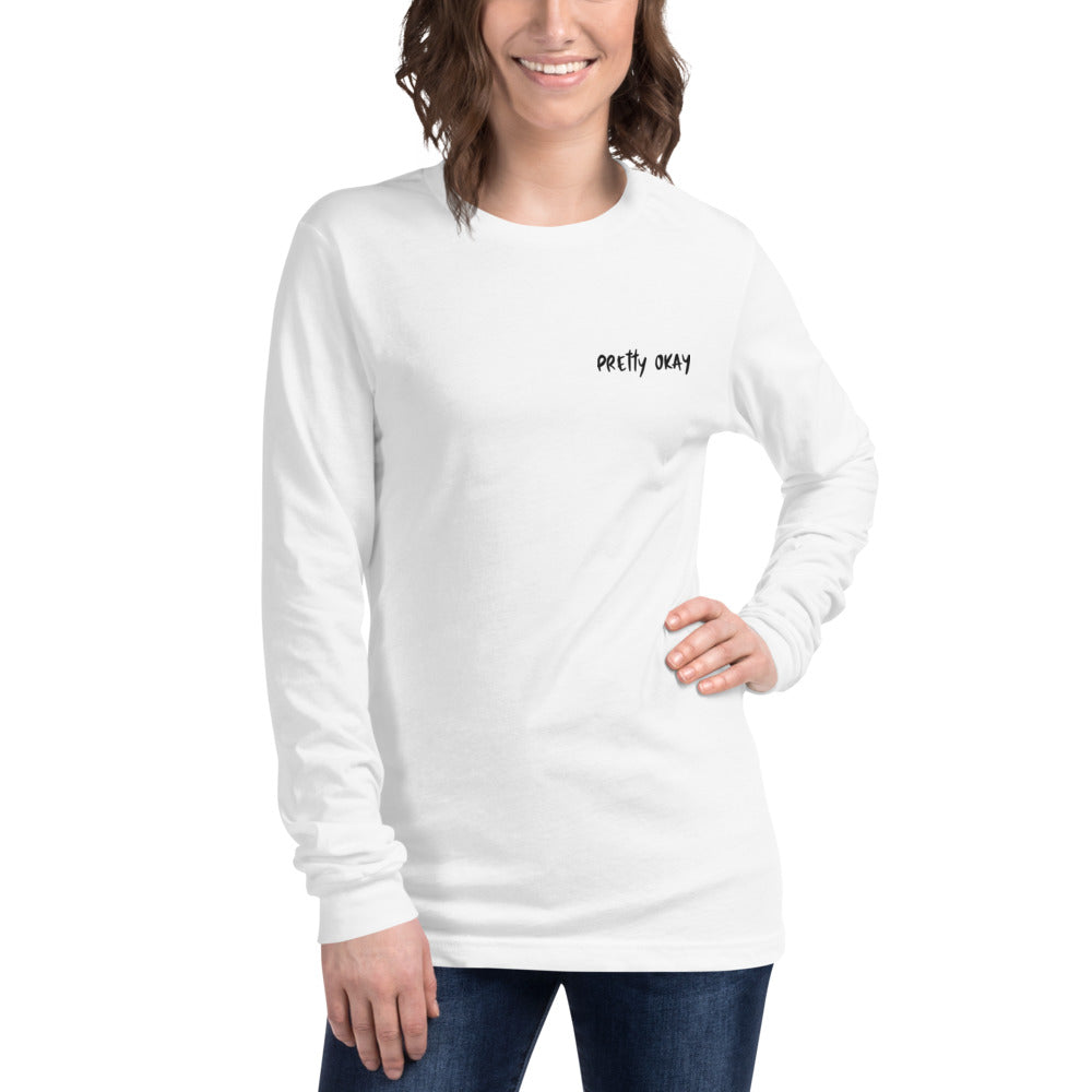 Pretty okay Embroidered Finnish Long Sleeve Tee - Finnish long sleeve tee from Very Finnish Problems
