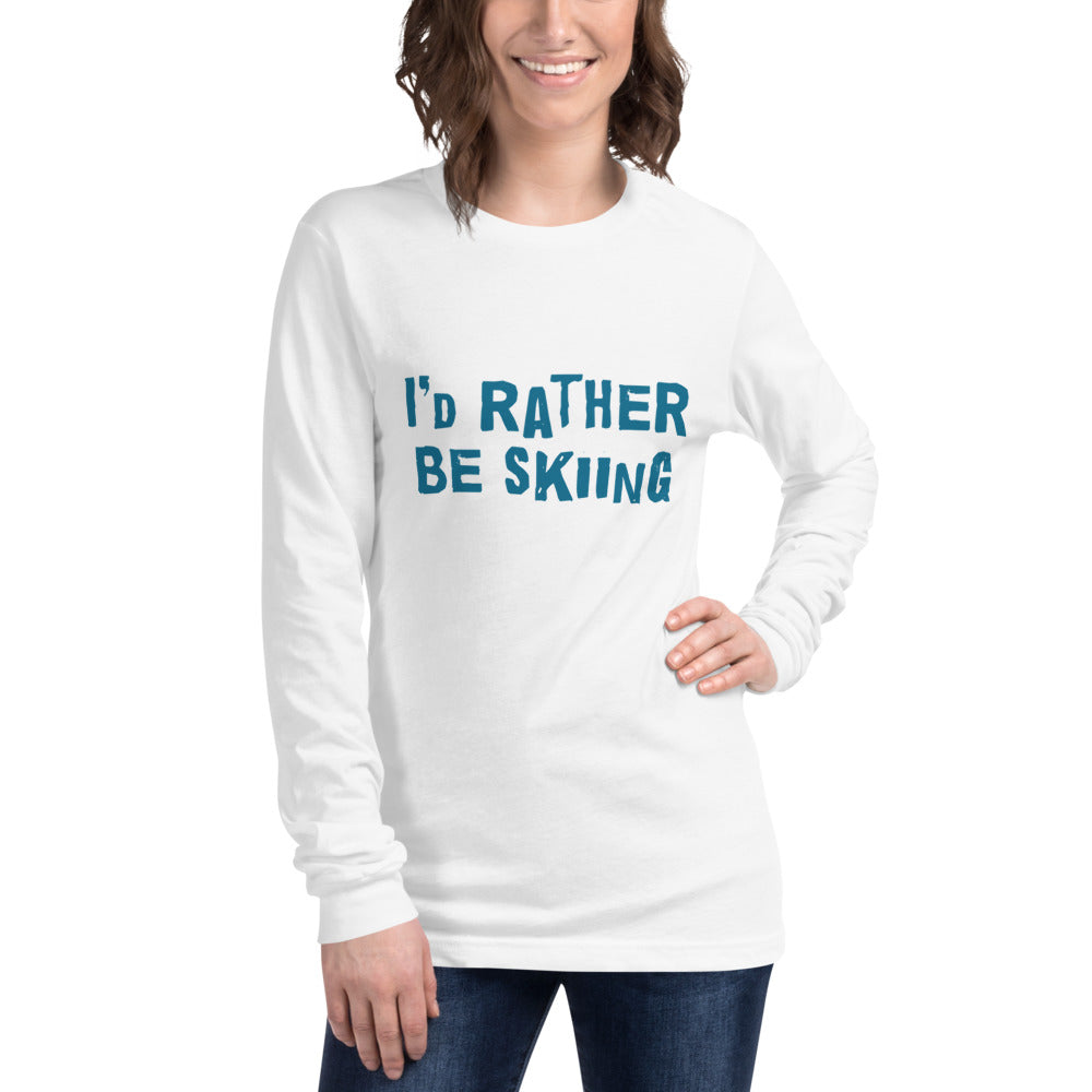 I 'd rather be skiing Finnish Long Sleeve Tee - Finnish long sleeve tee from Very Finnish Problems