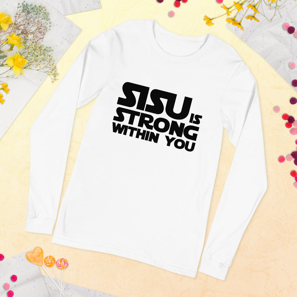 Sisu is strong 2 Finnish Culture Long Sleeve Tee - alternate view - Very Finnish Problems