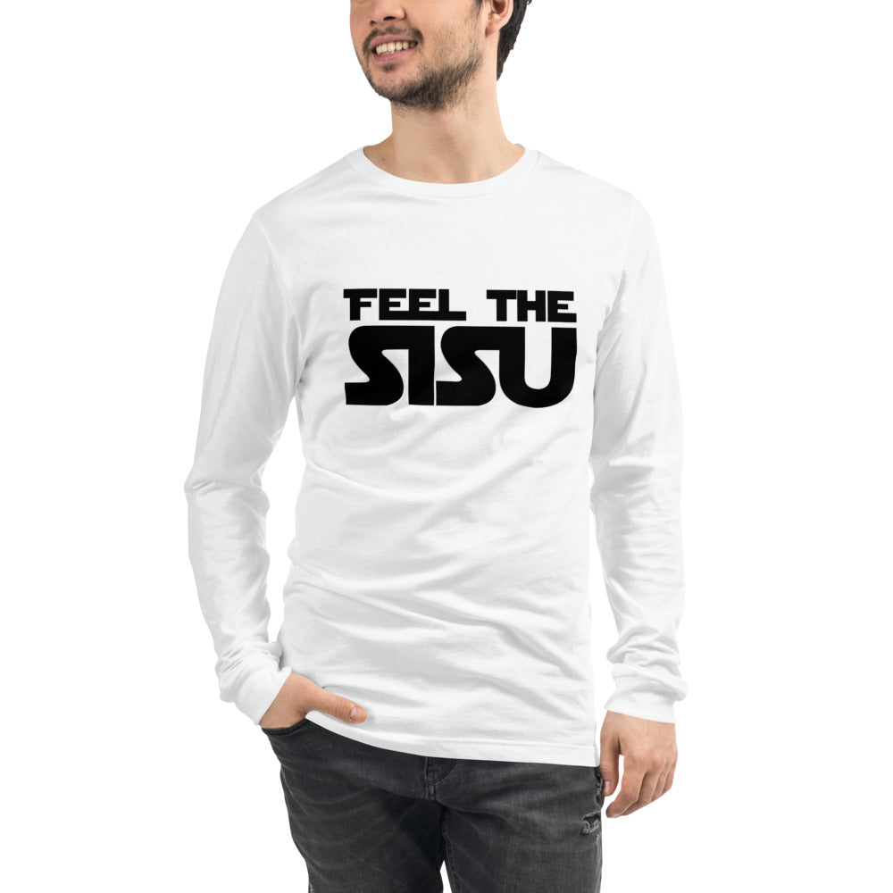 Feel the sisu Finnish long sleeve t-shirt detail - Very Finnish Problems official merchandise
