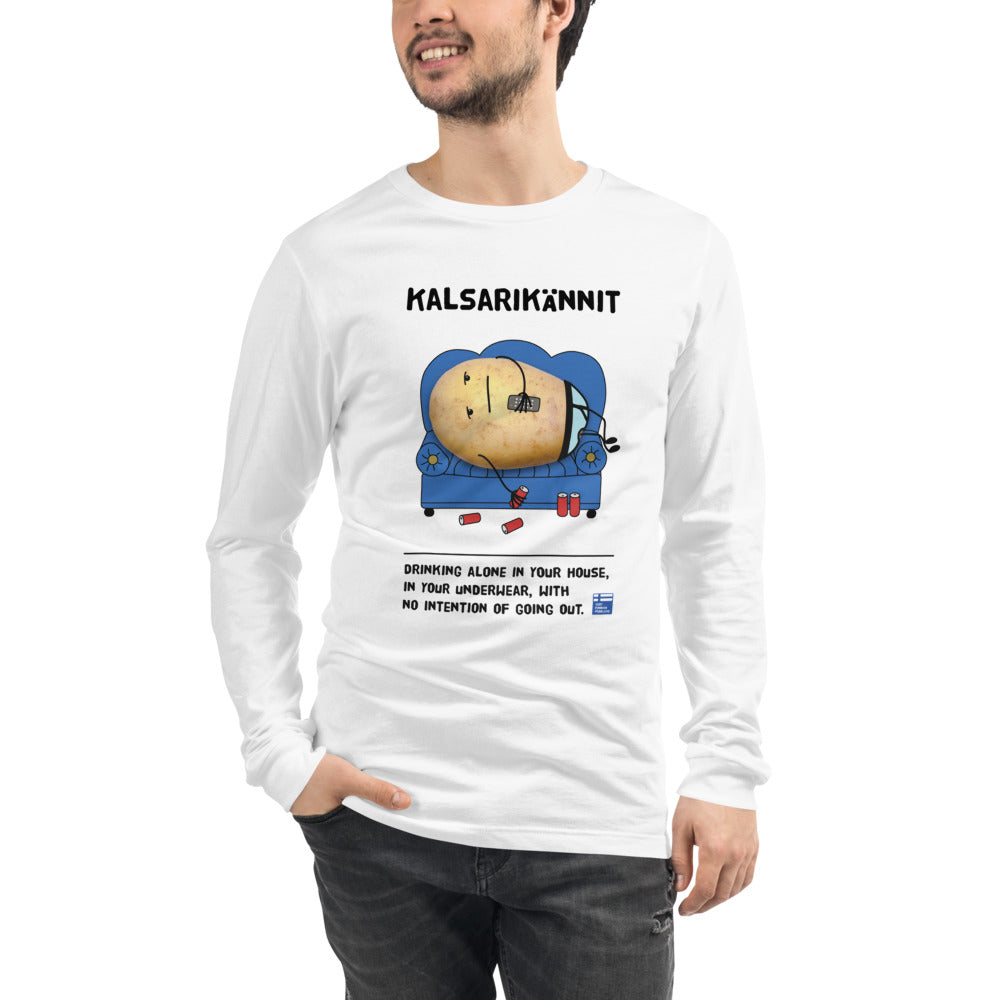 Kalsarikännit Finnish Humour Long Sleeve Tee - Very Finnish Problems official long sleeve tee