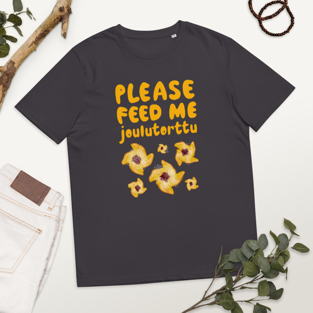 Feed me joulutorttu Finnish Organic T-Shirt - Finnish t-shirt from Very Finnish Problems
