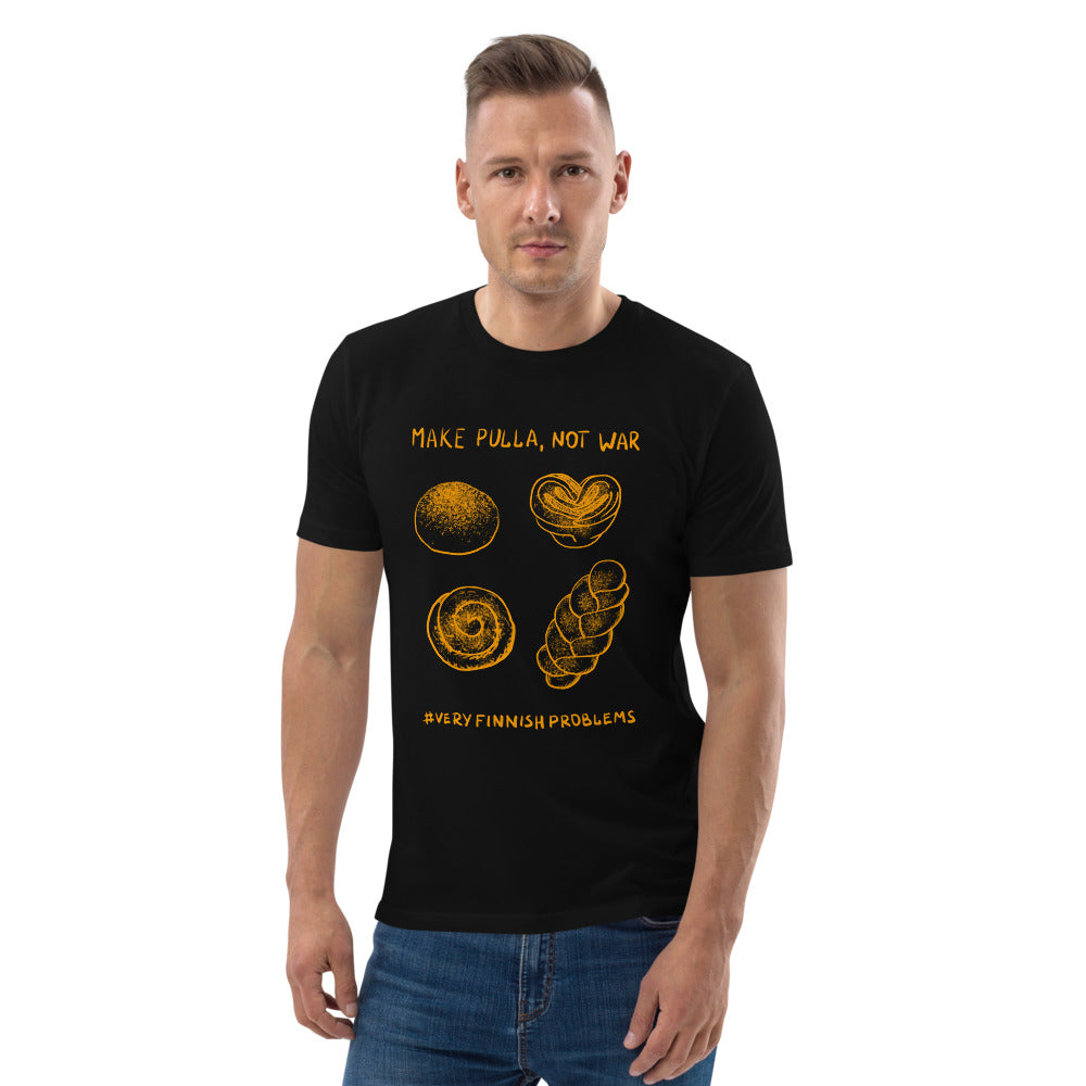 Make pulla not war Finnish Organic Food T-Shirt - alternate view - Very Finnish Problems