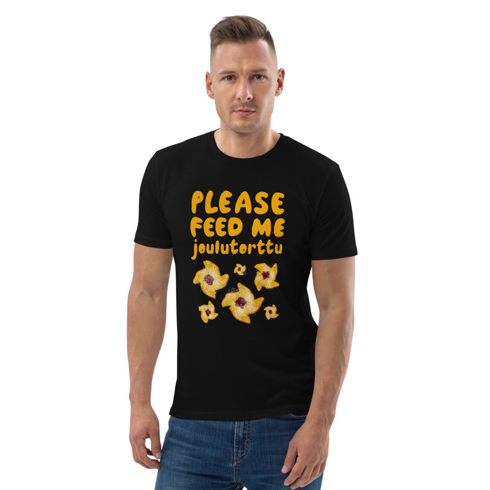 Feed me joulutorttu Finnish Organic T-Shirt - alternate view - Very Finnish Problems