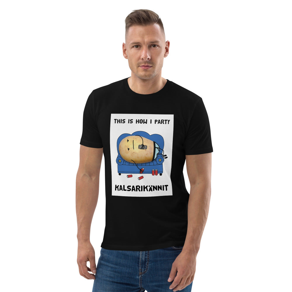 This is how I party Finnish Organic Eco T-Shirt - alternate view - Very Finnish Problems