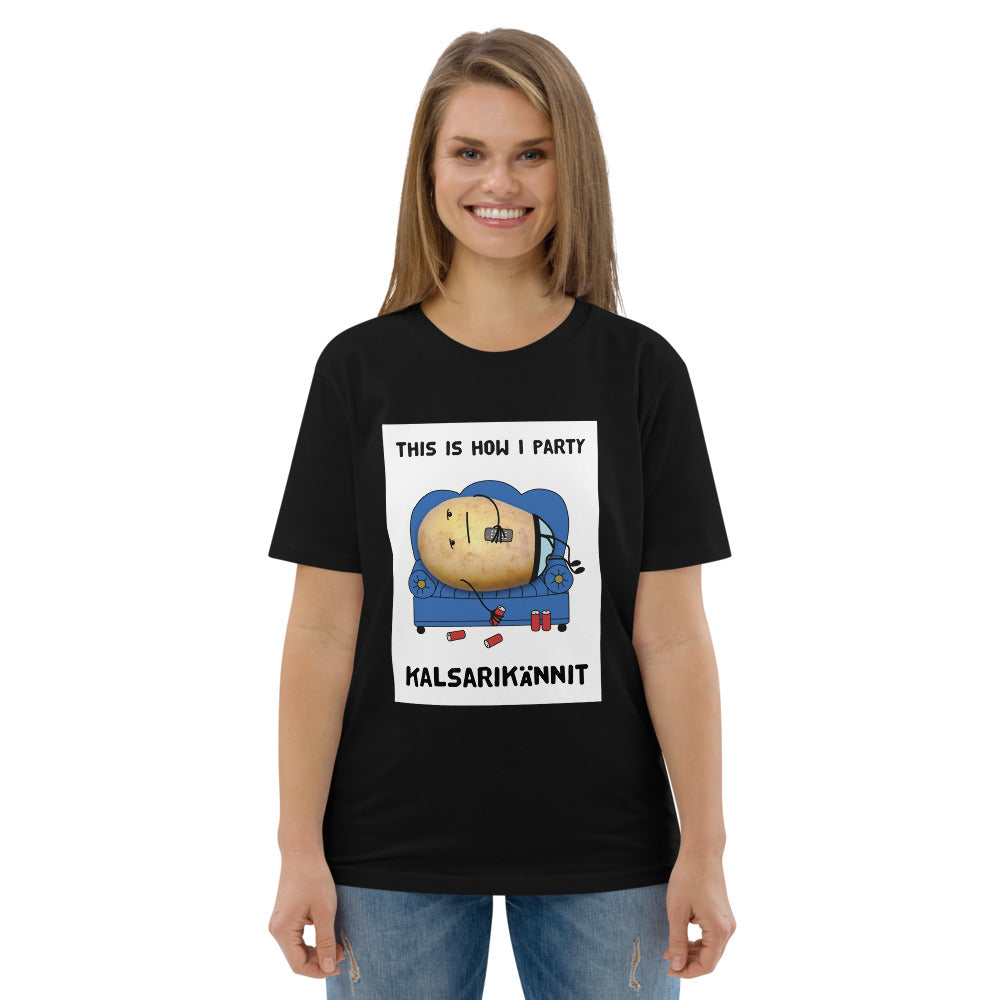 This is how I party Finnish Organic Eco T-Shirt - alternate view - Very Finnish Problems