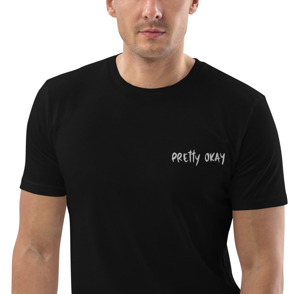 Pretty Okay Embroidered Finnish Organic T-Shirt - Finnish t-shirt from Very Finnish Problems