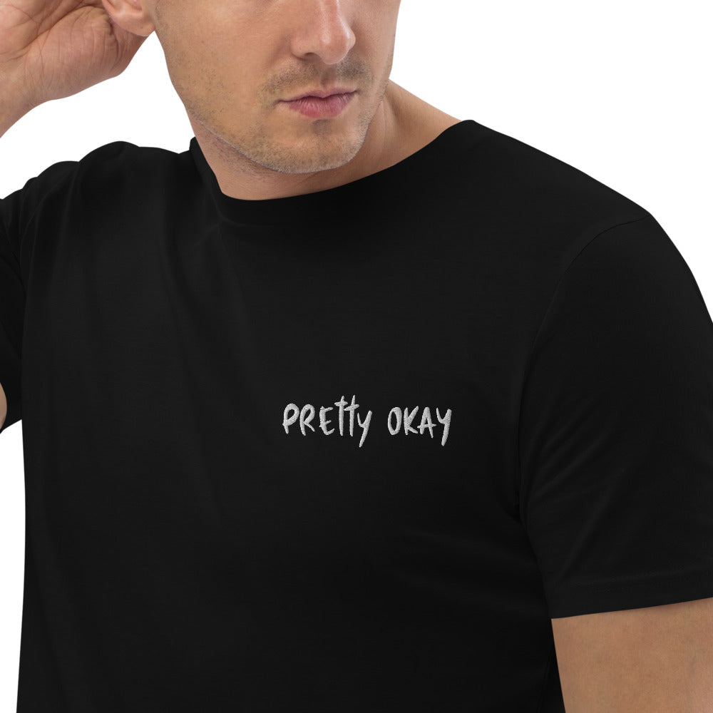Pretty Okay Embroidered Finnish Organic T-Shirt - Finnish t-shirt from Very Finnish Problems