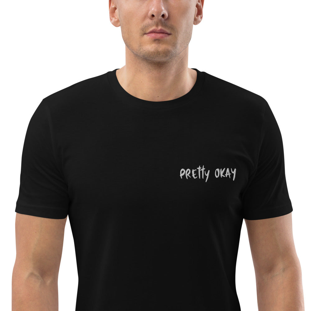 Pretty Okay Embroidered Finnish Organic T-Shirt - Finnish t-shirt from Very Finnish Problems