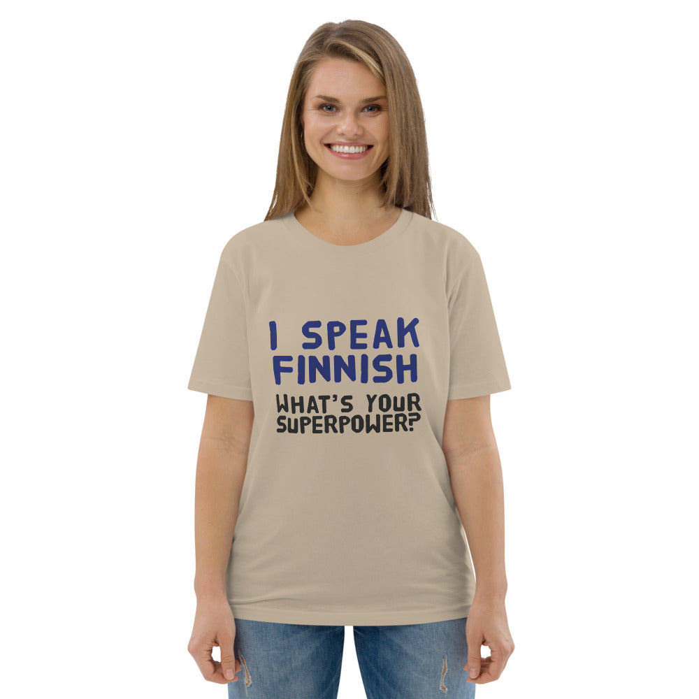 What's your superpower? Finnish Organic T-Shirt - alternate view - Very Finnish Problems