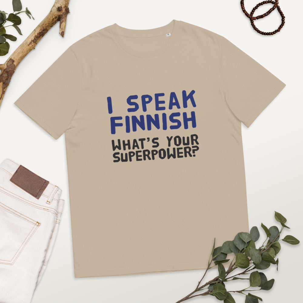 What's your superpower? Finnish Organic T-Shirt - alternate view - Very Finnish Problems