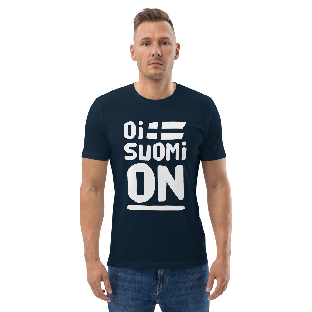 Oi suomi on Finnish Organic Sports T-Shirt - Finnish t-shirt from Very Finnish Problems