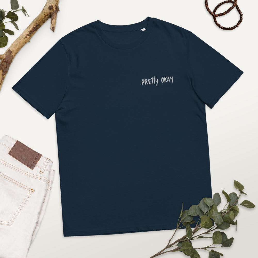 Pretty Okay Embroidered Finnish Organic T-Shirt - Finnish t-shirt from Very Finnish Problems